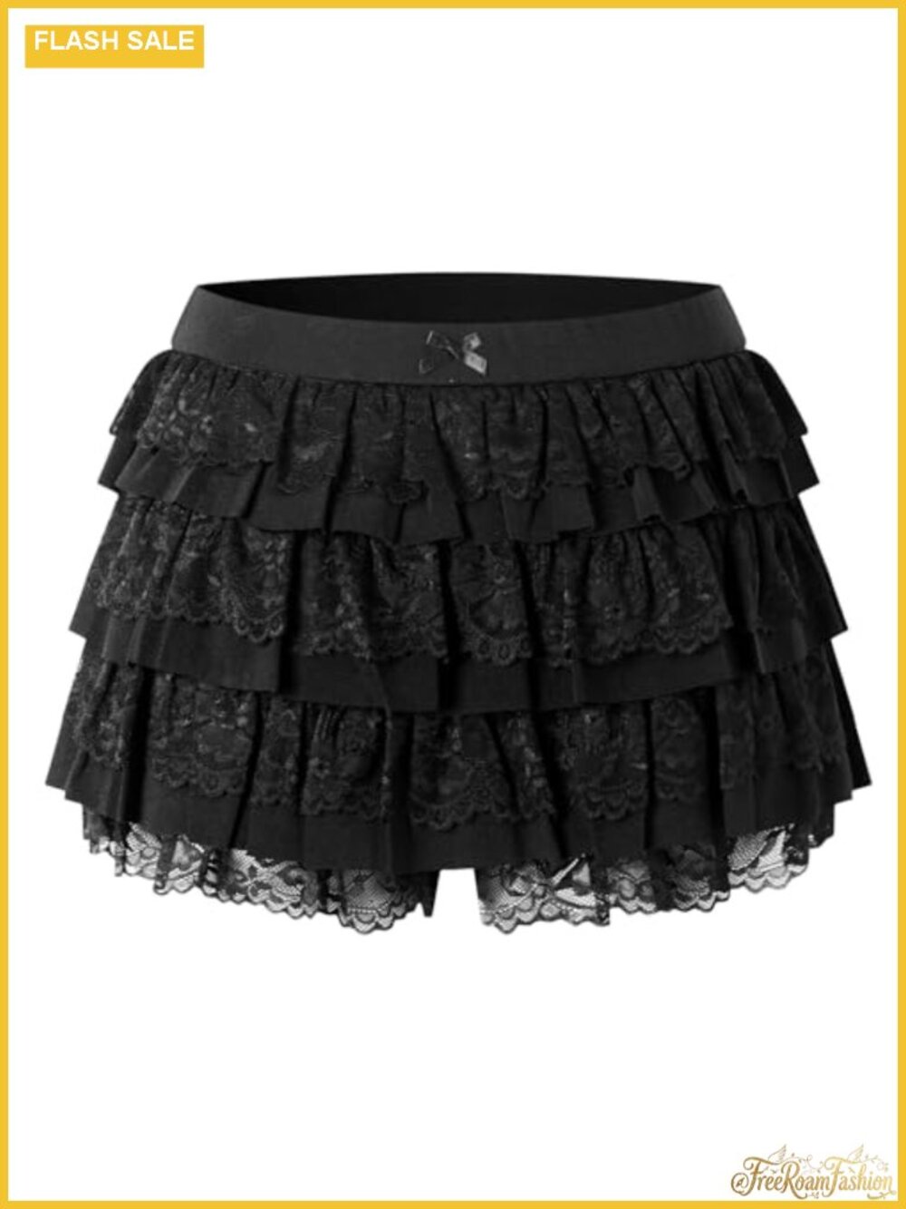 Lace Ruffle Bloomer Shorts Skort High Waisted Micro Mini Women